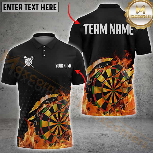Maxcorners Darts Blazing Dartboard Multicolor Customized Name, Team Name 3D Shirts