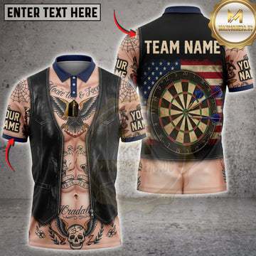 Maxcorners Darts Tattoo Sleeveless Vest Dartboard Personalized Name 3D Unisex Shirt