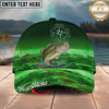 Maxcorners Fishing Emerald Lake Scenic Personalized Name 3D Cap (12 Fish Species)