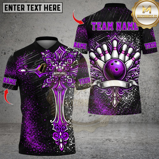 Maxcorners Holy Cross Bowling Design Multicolor Customized Name, Team Name 3D Shirts