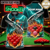 Maxcorners Pool Game Top Burning Plasma Wave Style Multicolor Customized Name 3D Shirt