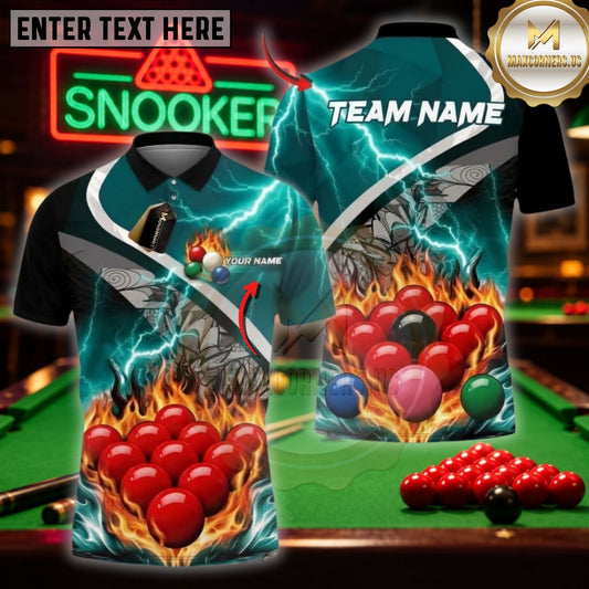 Maxcorners Pool Game Top Burning Plasma Wave Style Multicolor Customized Name 3D Shirt
