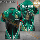 Maxcorners Darts Skull Thunder Lightning Multilcolor Option Customized Name, Team Name 3D Polo Shirt