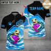 Maxcorners Bowling Ocean Cute Turtle Personalized Name, Team Name Unisex Shirt (4 Colors)