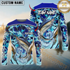 Maxcorners Fishing Blue Fiction Sea Custom Name & Team Name 3D Shirts