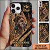 Maxcorners Duck Hunting German Wirehaired Pointer Golden Mallard Hunting Badge Personalized Name 3D Phone Case - German Wirehaired Pointer