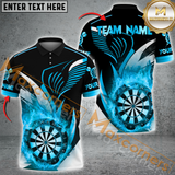 Maxcorners Custom Dart Team Jersey, Golden Flame Dartboard Personalized Name And Team Name