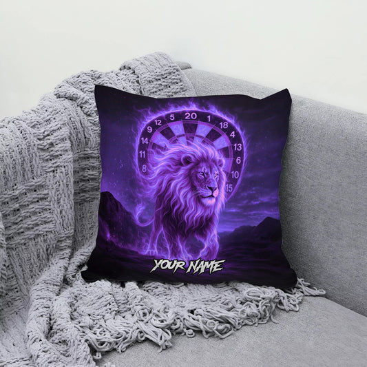 Maxcorners Darts Fire Lion Spirit Multicolor Customized Name 3D Pillow