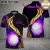 Maxcorners Golden Rainbow Flame Golf Polo Personalized Name, Team Name 3D Shirt (4 Colors)