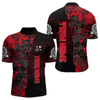 Maxcorners Black And Red Grunge Custome Name Dartboard Dart Shirts For Men, Dart Jerseys LM054
