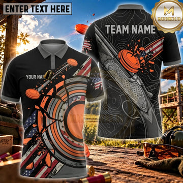 Maxcorners Clay Shooting Black Graffiti Clay Target Personalized Name 3D Unisex Shirt