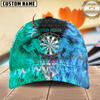 Maxcorners Darts Double Flame Multicolor Option Personalized Name 3D Cap