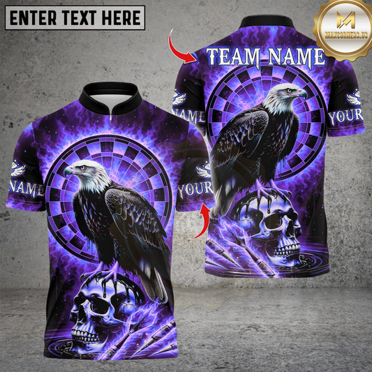 Maxcorners Fire Eagle Dart Design Multicolor Customized Name, Team Name 3D Shirts