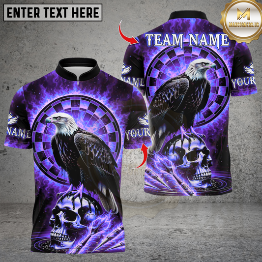 Maxcorners Fire Eagle Dart Design Multicolor Customized Name, Team Name 3D Shirts