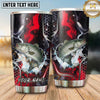Maxcorners Fishing Tumbler Red Black Smoke Honeycomb Design Personalized Name Tumbler (13 Species)
