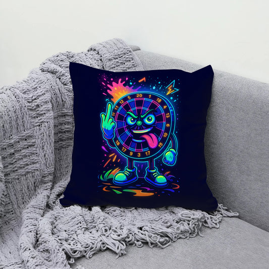 Maxcorners Darts Neon Angry Cartoon Character Multicolor Customized Name 3D Pillow