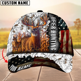 Maxcorners Premium Unique Gash Deer Hunting USA Flag Multicolor Option Personalized Name 3D Cap