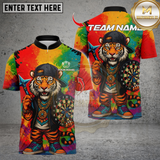 Maxcorners Darts Hiphop Tiger With Dartboard Personalized Name 3D Unisex Shirt