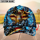 Maxcorners The Best Of Premium Cracked Flag Deer Hunting Camouflage Pattern Multicolor Personalized Name 3D Cap