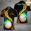 Maxcorners Golden Rainbow Flame Golf Polo Personalized Name, Team Name 3D Shirt (4 Colors)