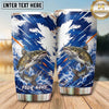 Maxcorners Fishing Tumbler Navy White Distressed Starburst Design Personalized Name Tumbler (13 Species)
