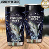 Maxcorners Fishing Tumbler Navy Geometric Mountain Line Design Personalized Name Tumbler (13 Species)