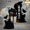 Maxcorners Golf Skull Camo Multicolor Option Customized Name, Team Name 3D Polo Shirt
