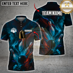 Maxcorners Electric Storm Bowling Multicolor Customized Name, Team Name 3D Shirts