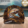 Maxcorners Fishing Lava Fire Rock Water Splash Personalized Name 3D Cap (12 Fish Species)