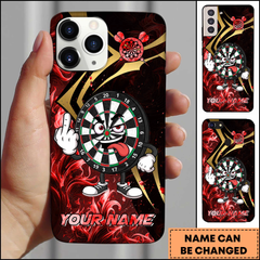 Maxcorners Darts Funny Angry Dartboard Middle Finger Personalized Name 3D Phone Case