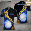 Maxcorners Golden Rainbow Flame Golf Polo Personalized Name, Team Name 3D Shirt (4 Colors)