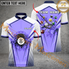 Maxcorners Billiard Ball 8 Enthusiasts Multicolor Options Personalized Name, Team Name 3D Polo Shirt