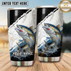 Maxcorners Fishing Tumbler Black White Lightning Crack Design Personalized Name Tumbler (13 Species)