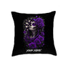 Maxcorners Darts Gothic Skull Lady Red Roses Multicolor Customized Name 3D Pillow