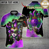 Maxcorners Bowling Mardi Gras Mask Personalized Name 3D Unisex Shirt