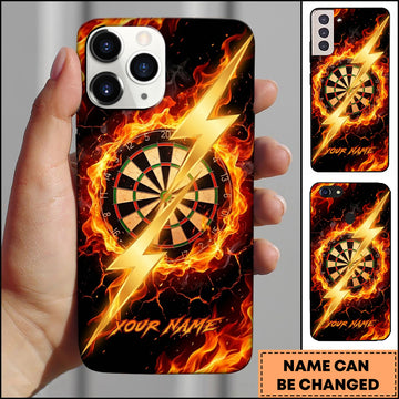 Maxcorners Darts Fire Lightning Dartboard Personalized Name Phone Case