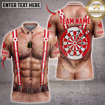 Maxcorners Darts Red Suspenders Body Red Dartboard Personalized Name 3D Unisex Shirt
