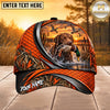 Maxcorners Dog Hunting And Duck Orange Black Curved Stripe Marsh Sunset Scene Multiple Options Personalized Name 3D Cap
