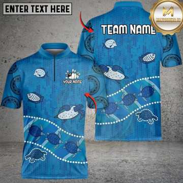 Maxcorners Bowling Sea Turtle Personalized Name, Team Name 3D Shirt