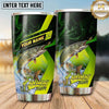 Maxcorners Fishing Tumbler Lime Green Diagonal Racing Design Personalized Name Tumbler (13 Species)