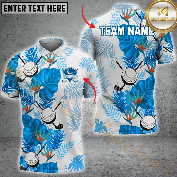 Maxcorners Golf Tropical Fairway Multicolor Personalized Name, Team Name 3D Shirt