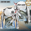 Maxcorners Fishing White Black Curve Pattern Design Custom Name & Team Name 3D Shirts