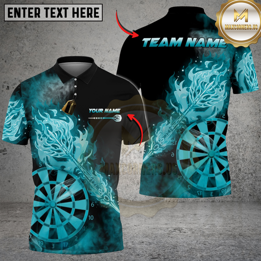 Maxcorners Darts God Fire Arrow Multicolor Options Personalized Name Shirt (4 Colors)