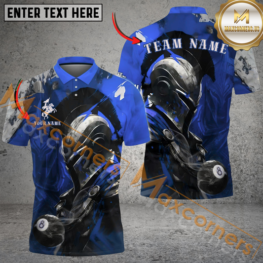 Maxcorners Horseman Billiard Jersey Mutilcolor Options Personalized Name, Team Name 3D Polo Shirt