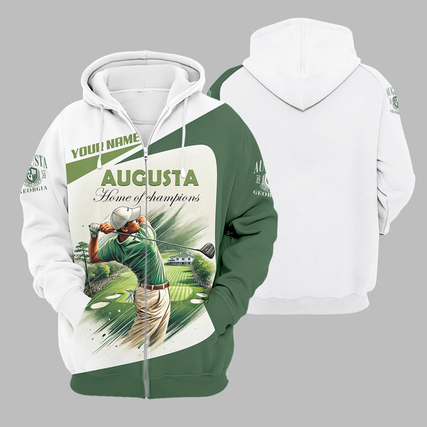 Maxcorners Custom Augusta Golfer Home Of Champions Men's Golf Polo Shirt, Mens Golf Gift, Mens Golf Shirt