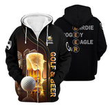 Maxcorners Golf And Beer Custom Men's Golf T-Shirt, Funny Golf Shirt, Gift For Golfers