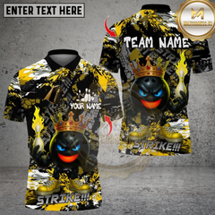Maxcorners Bowling Fury Strike Funny King Ball Multicolor Customized Name, Team Name 3D Shirts