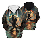 Maxcorners Not All Who Wander Are Lost Funny Bigfoot Men's Golf Polo Shirt, Golfers Gift, Funny Golf Shirt