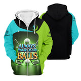 Maxcorners Always Wash Your Balls Custom Golf Polo Shirt, Funny Golf Shirt, Mens Golf Gift
