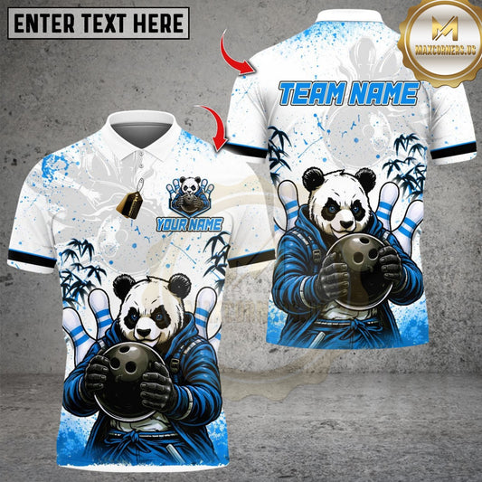 Maxcorners Master Panda Bowling Design Multicolor Customized Name, Team Name 3D Shirts